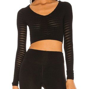 FREE PEOPLE GONE ADRIFT BLACK LONG SLEEVE